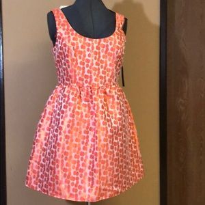 Aqua orange jacquard dress size L